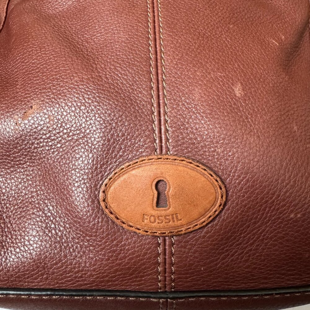 Fossil Brown Pebbled Leather Morgan Traveler Shoulder/Crossbody Bag - Picture 10 of 16
